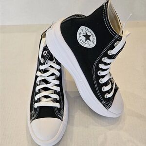 Platform Converse All Star Chuck Taylor Black and White High-Tops Women Size 6.5